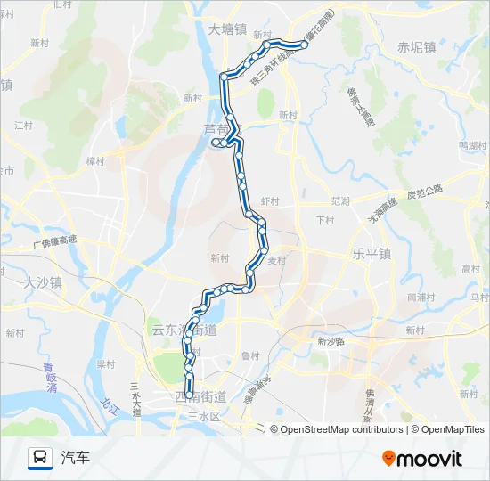 公交614B永丰班车中午班路的线路图