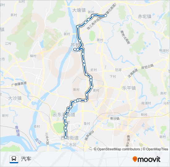 公交614B永丰班车早上班路的线路图