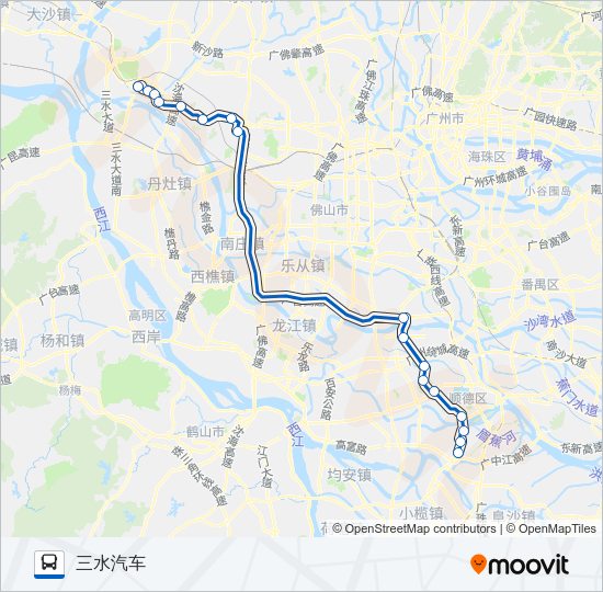 佛山城巴三水-顺德容桂线 Bus Line Map