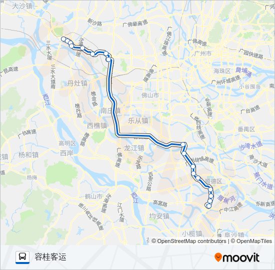 佛山城巴三水-顺德容桂线 Bus Line Map