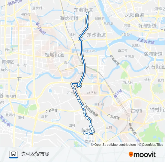 广佛城巴13路 Bus Line Map