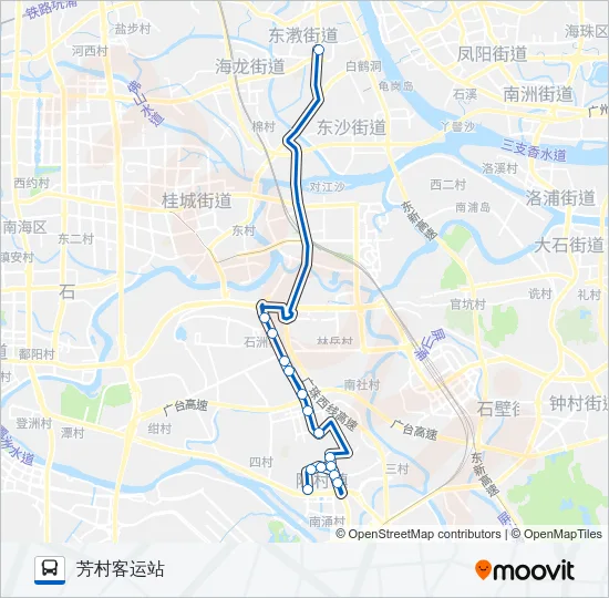 广佛城巴13路 Bus Line Map