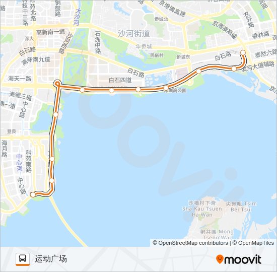 公交滨海休闲假日专路的线路图