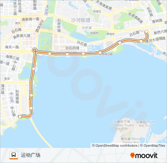 公交滨海休闲假日专路的线路图