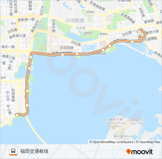 公交滨海休闲假日专路的线路图