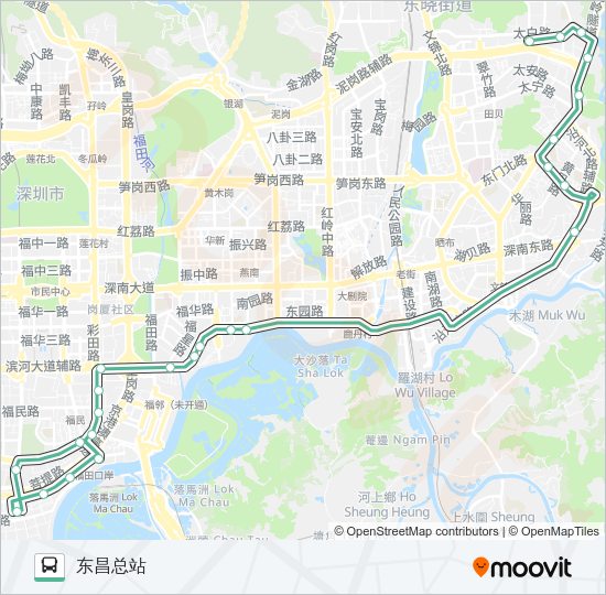 公交52路的线路图