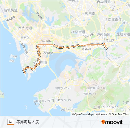 公交N4路的线路图