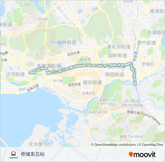 公交108路的线路图