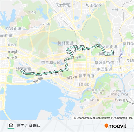 公交222路的线路图