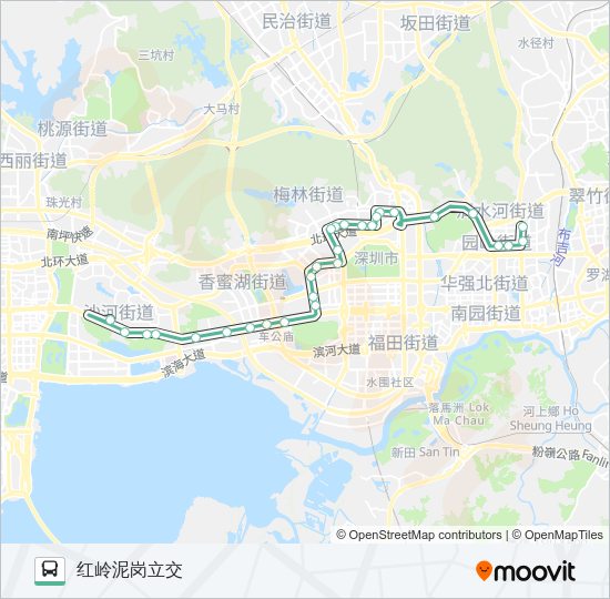 公交222路的线路图