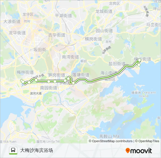 E12 Bus Line Map