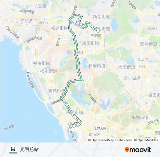 E15 Bus Line Map