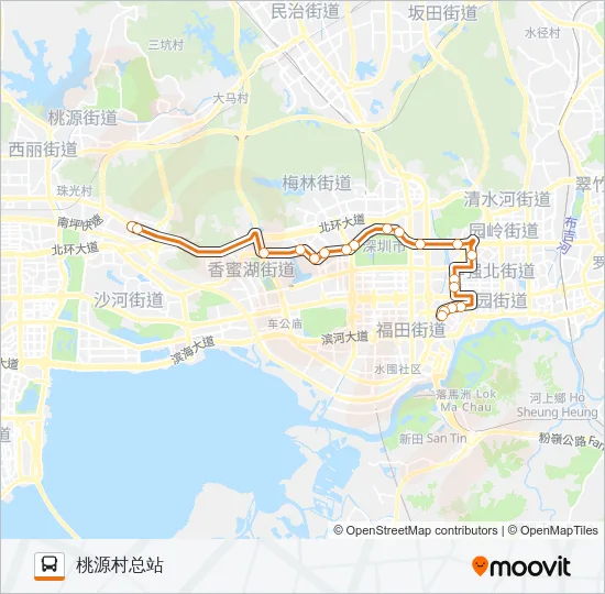 N13 Bus Line Map