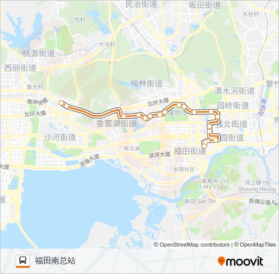N13 Bus Line Map