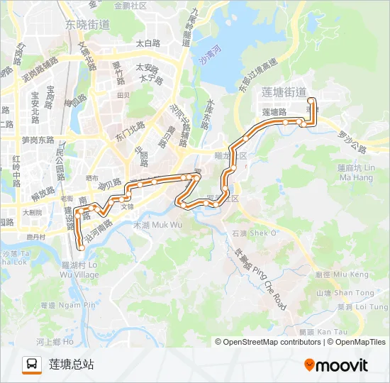 N14 Bus Line Map