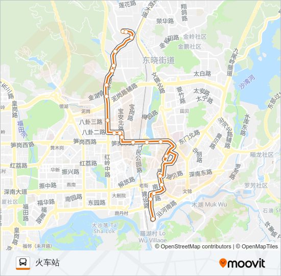 公交N16路的线路图