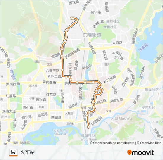 N16 Bus Line Map