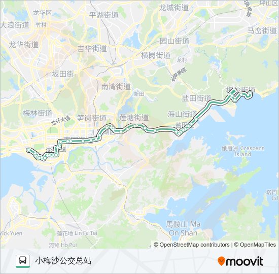 公交103B路的线路图