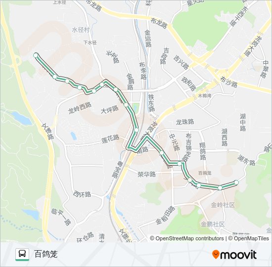 公交821B路的线路图