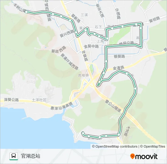 968B Bus Line Map