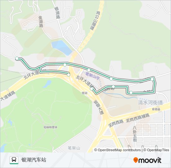 公交B614路的线路图