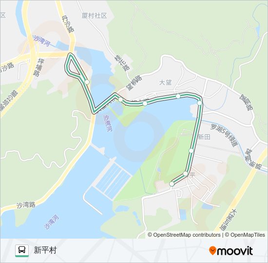 公交B624路的线路图