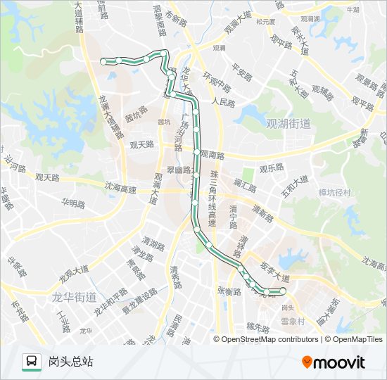 公交B650路的线路图