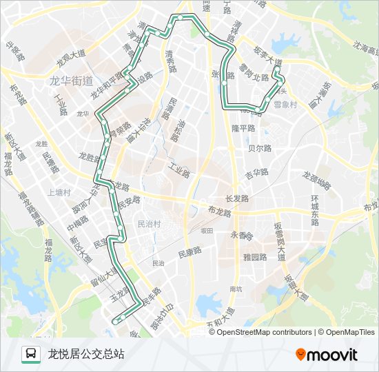 公交B654路的线路图