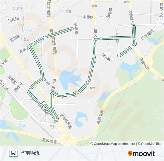 公交B655路的线路图