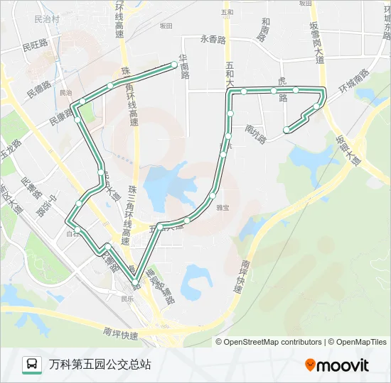 B655 Bus Line Map