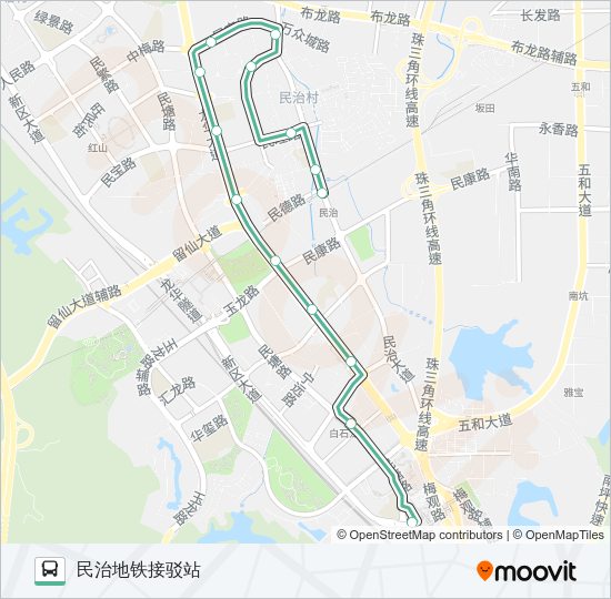 公交B657路的线路图