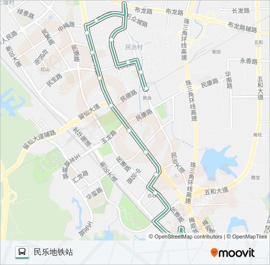 公交B657路的线路图