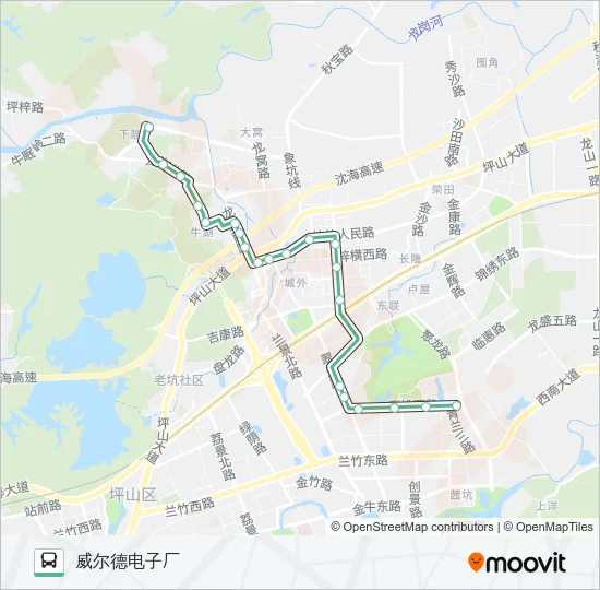 B675 Bus Line Map