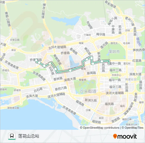 公交B733路的线路图
