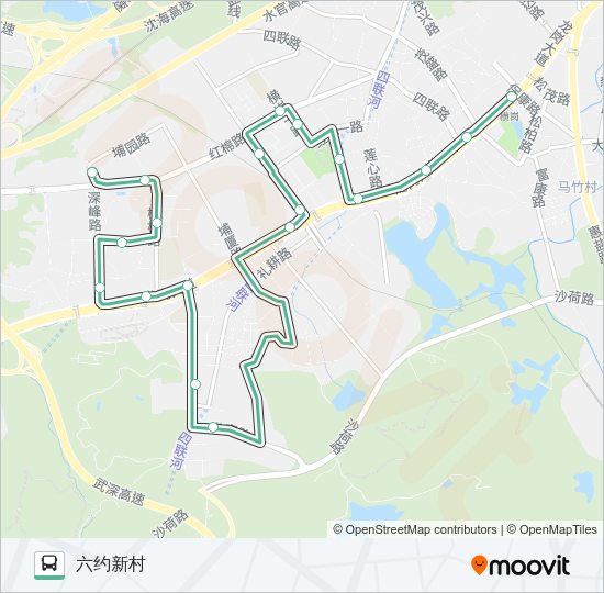 公交B750路的线路图