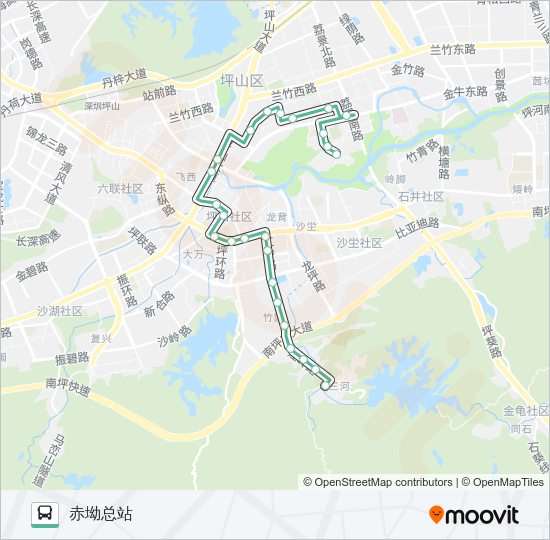 公交B765路的线路图