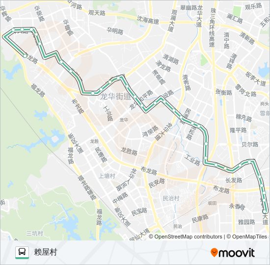 公交B815路的线路图