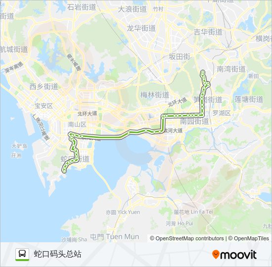 公交K105路的线路图