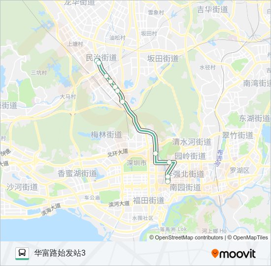 公交M201路的线路图