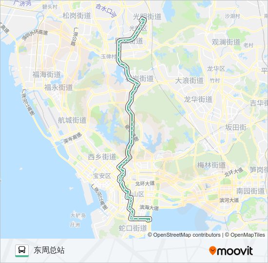 公交M206路的线路图