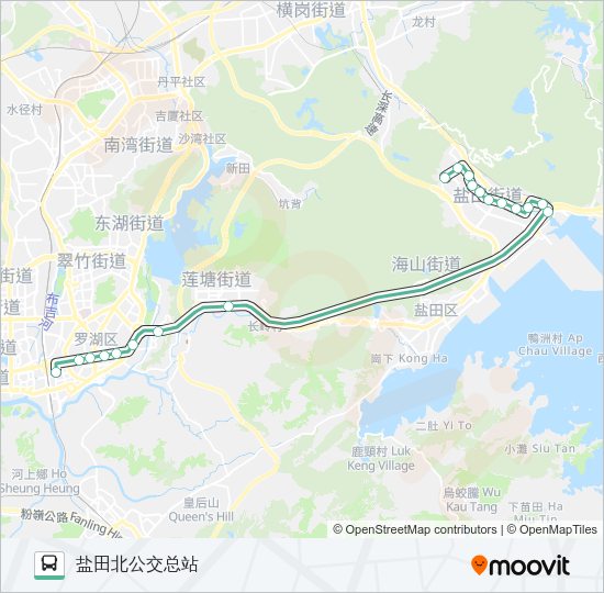 公交M290路的线路图