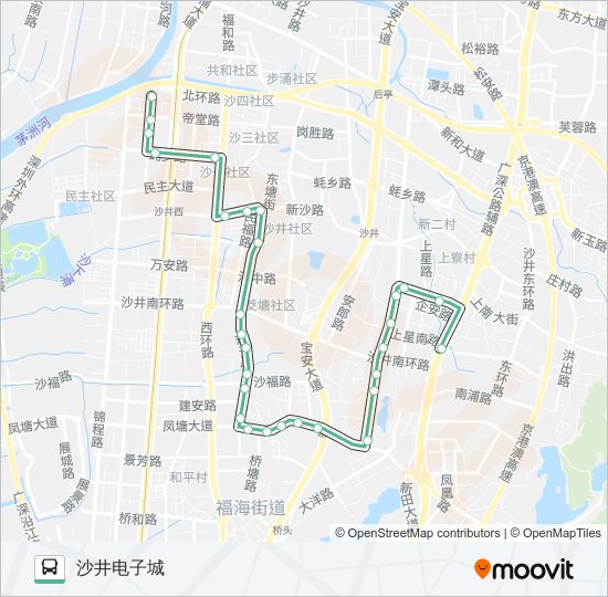 公交M292路的线路图