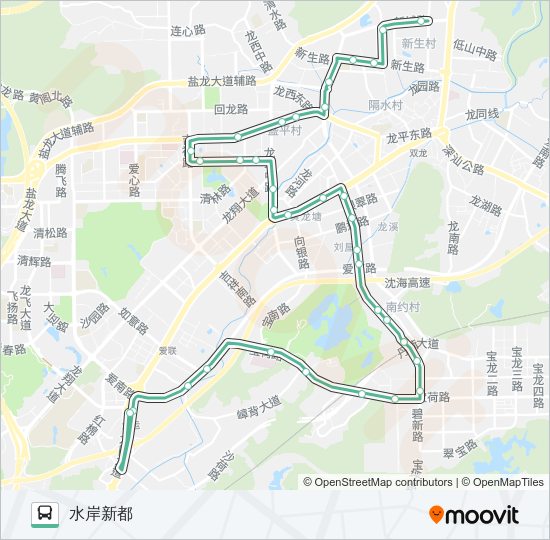 公交M303路的线路图
