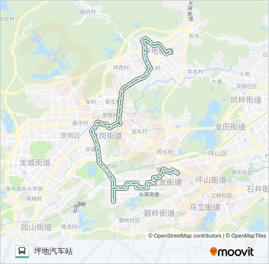 公交M308路的线路图
