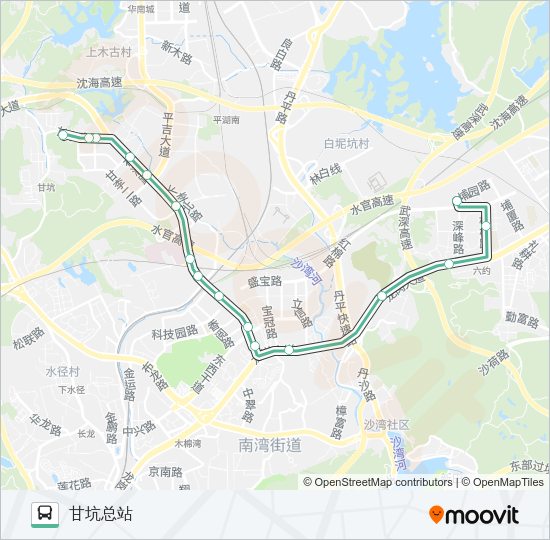 公交M324路的线路图