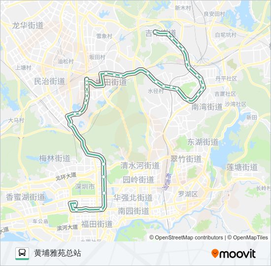 M363路线 日程 站点和地图 黄埔雅苑总站