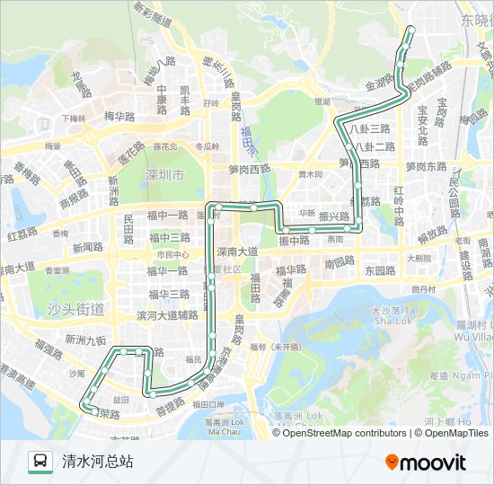 公交M389路的线路图