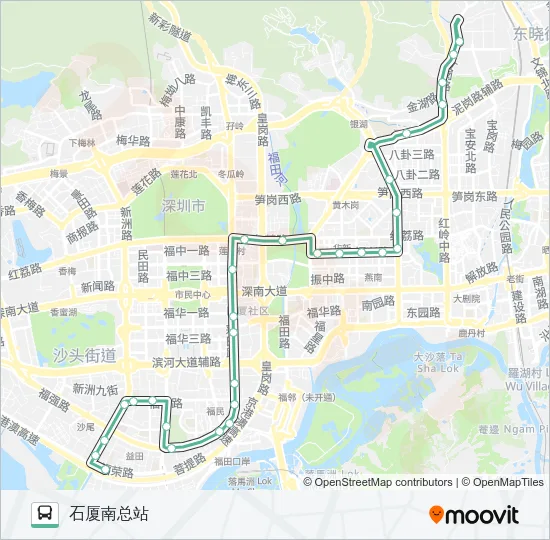 公交M389路的线路图
