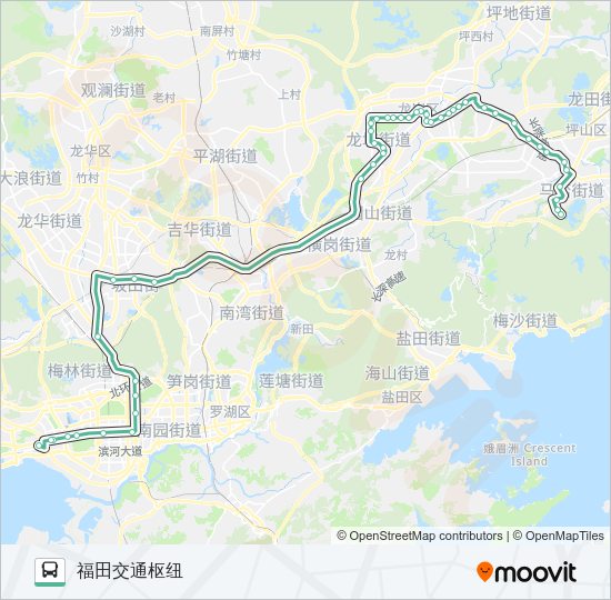 公交M447路的线路图