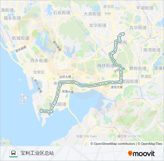 公交M448路的线路图